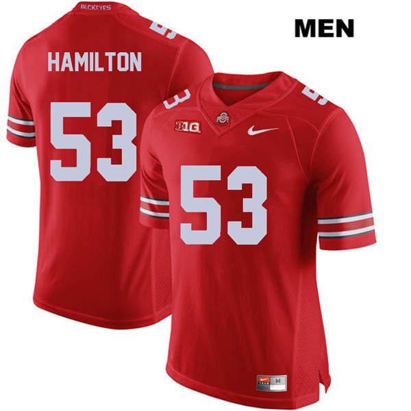 Ohio State Buckeyes Men's Davon Hamilton #53 Red Authentic Nike College NCAA Stitched Football Jersey YW19X64YT